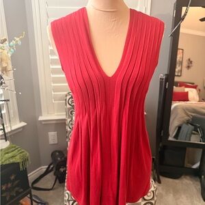 Michael Kors Red Ribbed Tank Top